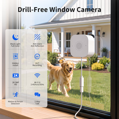 W7 2K No-Drill Window Security Camera - 2 Pack | Kamoviz