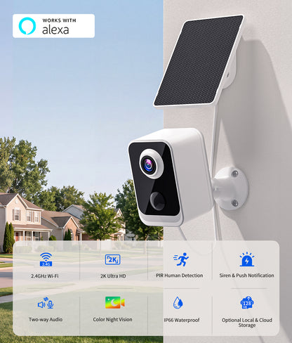 CG6K 2K Solar Security Camera with Solar Panel 2 pack | Kamoviz