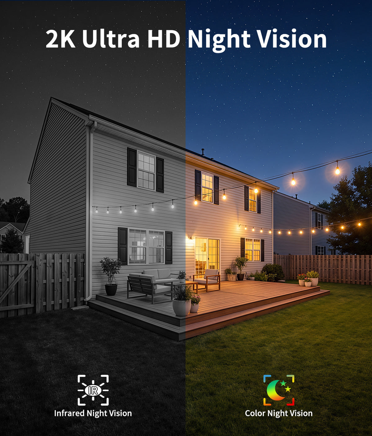 CG6K 2K Solar Security Camera with Solar Panel 2 pack | Kamoviz