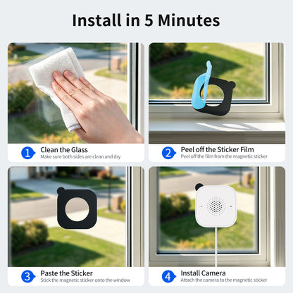 W7 2K No-Drill Window Security Camera - 2 Pack | Kamoviz