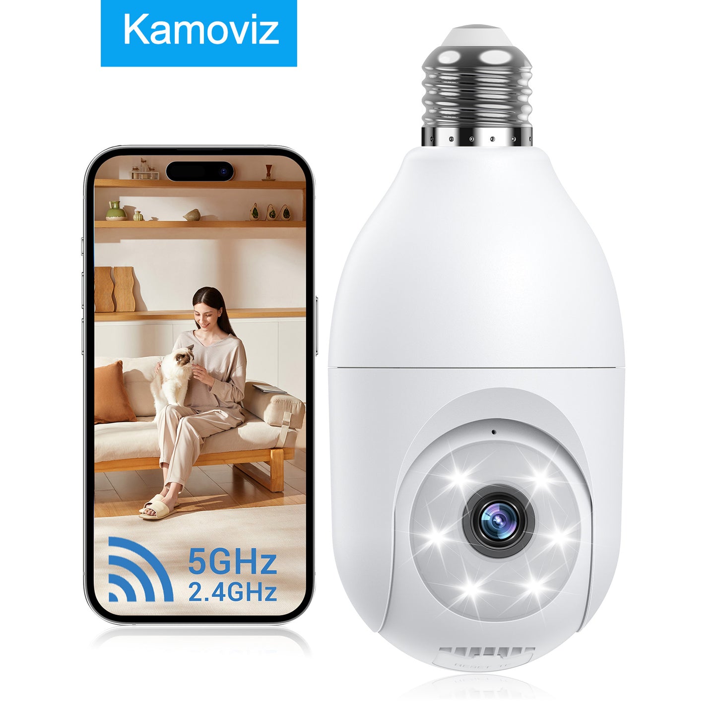 Kamoviz Light Bulb Video Monitors With Sound Check Alarm