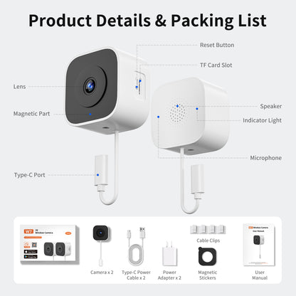 W7 2K No-Drill Window Security Camera - 2 Pack | Kamoviz