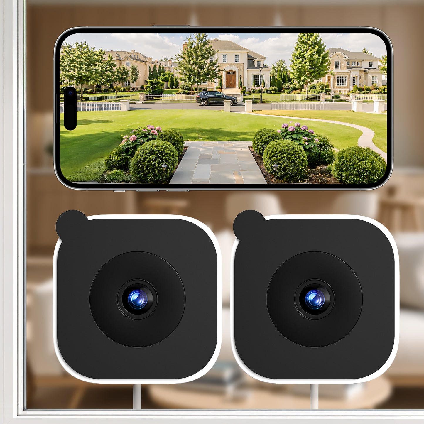 W7 2K No-Drill Window Security Camera - 2 Pack | Kamoviz